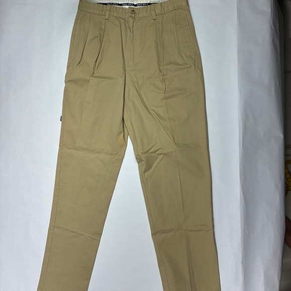 Polo Golf Ralph Lauren Other - Polo Golf Ralph Lauren Mens Pleated Chino Pants Tan Khaki Cotton 34x34